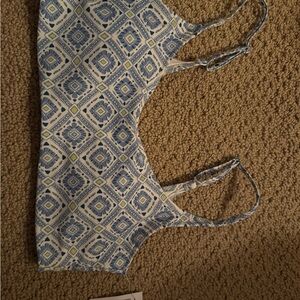 Old Navy Blue and White Geometric Bikini